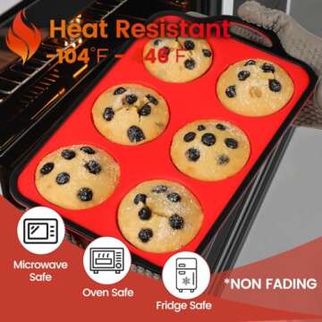 Sturdy Metal Reinforced Jumbo Silicone Muffin Pan