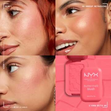 NYX PROFESSIONAL MAKEUP Buttermelt Powder Blush, Fade and Transfer-Resistant Blush, Up to 12HR Make Up Wear, Vegan Formula - U Know Butta