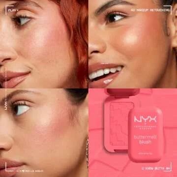 NYX PROFESSIONAL MAKEUP Buttermelt Powder Blush, Fade and Transfer-Resistant Blush, Up to 12HR Make Up Wear, Vegan Formula - U Know Butta
