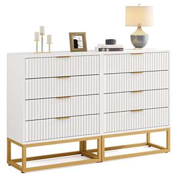 Tribesigns Modern Dresser for Bedroom - 8 Drawer Chest