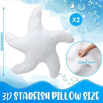Fumete Starfish Pillow 20'' Plush Pillows - Coastal Decor (2 Pcs)