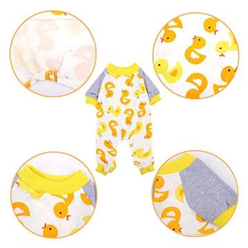 URATOT 5 Pieces Puppy Dog Pajamas Pet Jumpsuit Soft Puppy Rompers Pet Dog Cute Clothes Onesies Puppy Bodysuits for Pet Puppy Dog Cat, 5 Styles (Large)