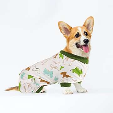 URATOT 5 Pieces Puppy Dog Pajamas Pet Jumpsuit Soft Puppy Rompers Pet Dog Cute Clothes Onesies Puppy Bodysuits for Pet Puppy Dog Cat, 5 Styles (Large)