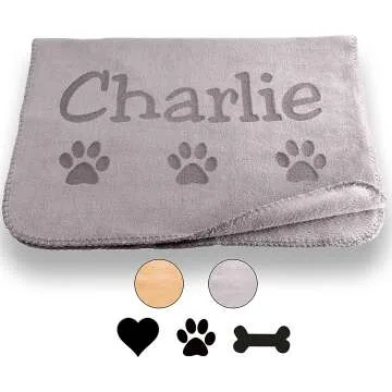 Personalized Small Dog Blanket - Gray or Beige