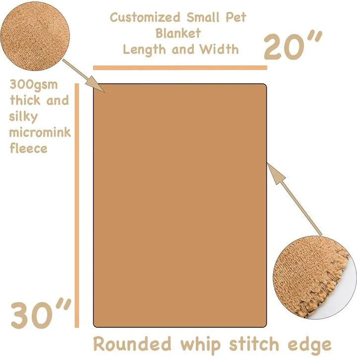 Personalized Small Dog Blanket - Gray or Beige