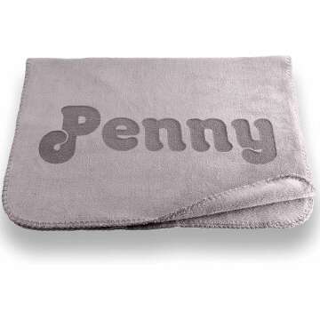 Personalized Small Dog Blanket - Gray or Beige