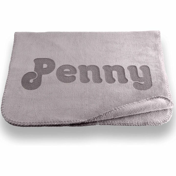 Personalized Small Dog Blanket - Gray or Beige