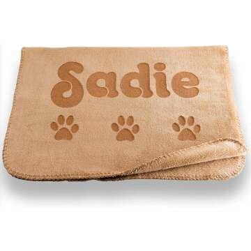 Personalized Small Dog Blanket - Gray or Beige