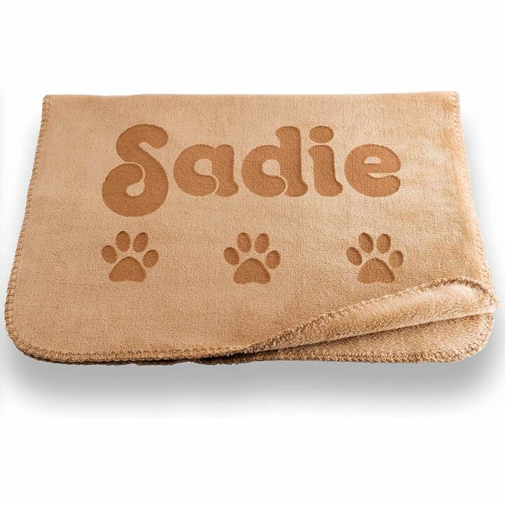 Personalized Small Dog Blanket - Gray or Beige