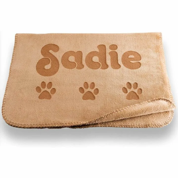Personalized Small Dog Blanket - Gray or Beige