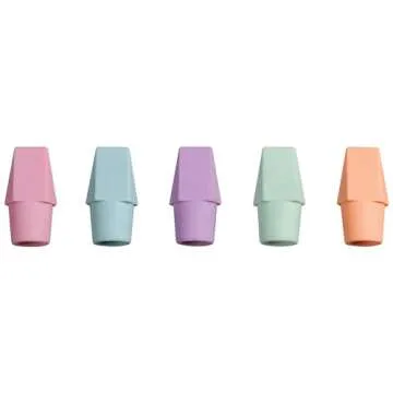 Ticonderoga Pastel Pencil Cap Erasers, 10 Count