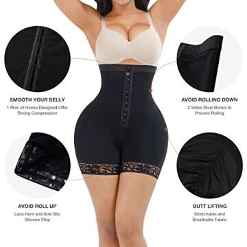 Lover-Beauty Fajas Colombianas Strapless Shapewear Tummy Control Girdles for Women Faja Shorts Butt Lifting Body Shaper Butt Lifter