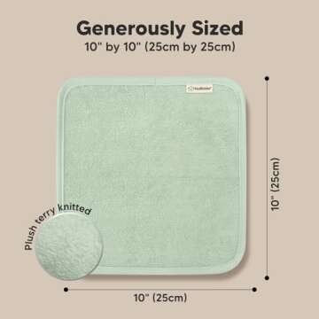 KeaBabies Deluxe Baby Washcloths - Soft Bamboo Viscose