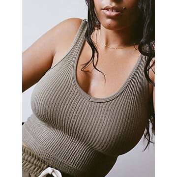 3 Pieces Womens Tank Tops Cute Sexy Going Out Ribbed Summer Tops Black White Crop Tops for Women(S055M-lanfenka)