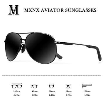 MXNX Polarized Aviator Sunglasses for Men and Women