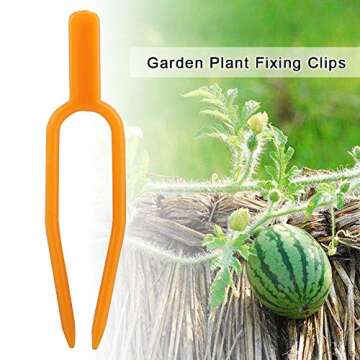 100Pcs Gardening Plant Fixing Clips Reusable Plastic Stolons Fastening Vines Clamp Watermelon Strawberry Fork Farming Securing Fixer Tool Support