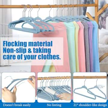 Tanlade 72 Pack Velvet Baby Hangers Space Saving Design