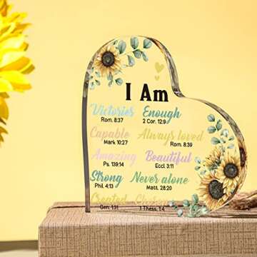 Sunflowers Gifts for Women Christian Gift for Office Inspirational Gift Prayers Religious Gift Scrip...