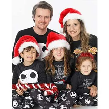 Disney The Nightmare Before Christmas Womens Pajamas | Jack Skellington Sally Halloween Matching Long Sleeve Long Leg PJ Set