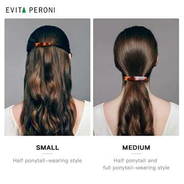 EVITA PERONI Medium French Barrettes and Clips for Women's Thick Hair - Acetate Metal Clasp, No Slip