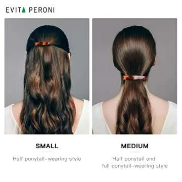 EVITA PERONI Medium French Barrettes and Clips for Women's Thick Hair - Acetate Metal Clasp, No Slip