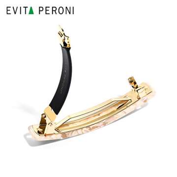 EVITA PERONI Medium French Barrettes and Clips for Women's Thick Hair - Acetate Metal Clasp, No Slip