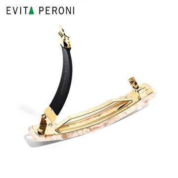EVITA PERONI Medium French Barrettes and Clips for Women's Thick Hair - Acetate Metal Clasp, No Slip
