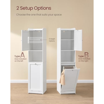 VASAGLE Bathroom Cabinet with Removable Laundry Basket