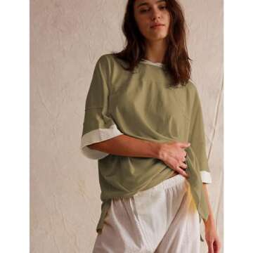 Songling Women's Summer Tee - Oversized Casual Top