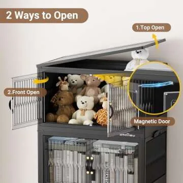 BROVIEW 120 Qt Stackable Storage Bins with Lid, Closet Organizer and Storage Drawer, Collapsible Storage Box with Wheels, Plastic Clothes Storage Cabinet Containers for Home Organization, 4Pack Black