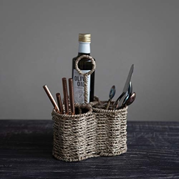 Creative Co-Op Woven Seagrass Caddy for Entertaining