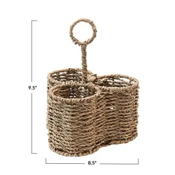 Creative Co-Op Woven Seagrass Caddy for Entertaining
