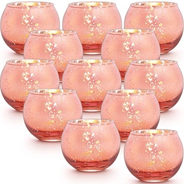 LAMORGIFT Rose Gold Votive Candle Holders for Parties