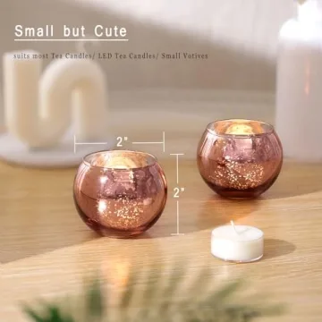 LAMORGIFT Rose Gold Votive Candle Holders for Parties