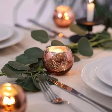LAMORGIFT Rose Gold Votive Candle Holders for Parties