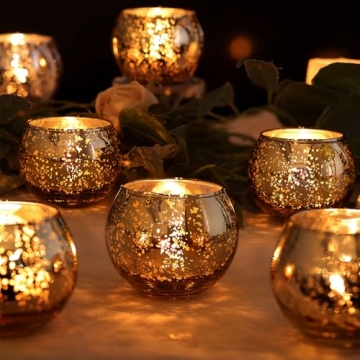 LAMORGIFT Rose Gold Votive Candle Holders for Parties