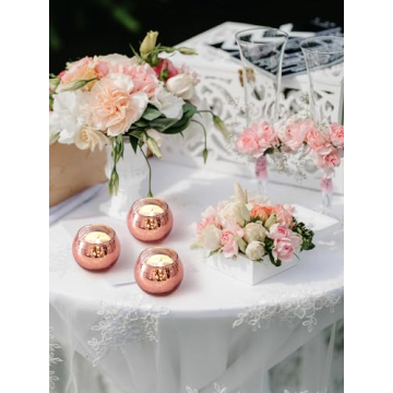 LAMORGIFT Rose Gold Votive Candle Holders for Parties