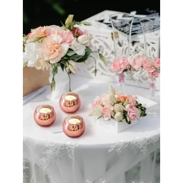 LAMORGIFT Rose Gold Votive Candle Holders for Parties