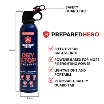 Dry Stop Fire Spray - Portable Fire Extinguisher - 2 Pack