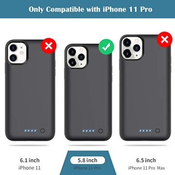 QTshine 6800mAh Battery Case for iPhone 11 Pro - Slim & Durable