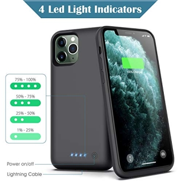 QTshine 6800mAh Battery Case for iPhone 11 Pro - Slim & Durable