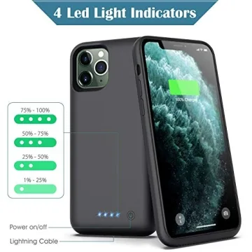 QTshine 6800mAh Battery Case for iPhone 11 Pro - Slim & Durable