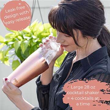 Fifth Label 13-Piece Cocktail Shaker Set - Weighted Boston Shakers, Liquor Pourers, Japanese Double Jigger, Strainer, Mixing Glass, Spoon - Copper-Plated Bartending Kit - Mixology Equipment & Gifts