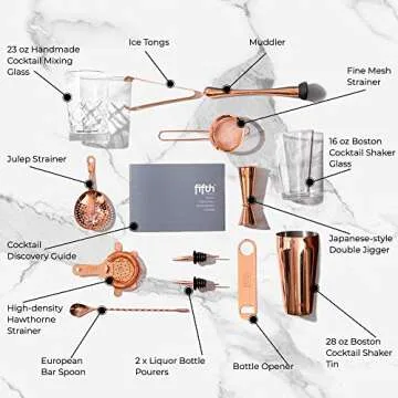Fifth Label 13-Piece Copper Cocktail Shaker Set