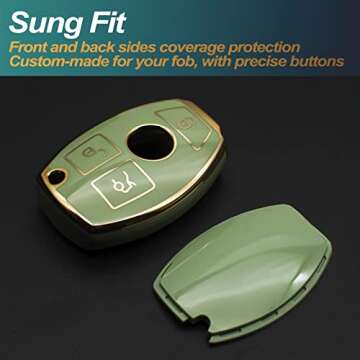 FEYOUN Key Fob Cover Compatible with Mercedes Benz CLS CLA CLK GL R SLK AMG A B C S E G M Class Smar...