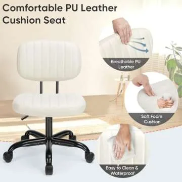 DUMOS Ergonomic Armless Office Desk Chair for Small Spaces