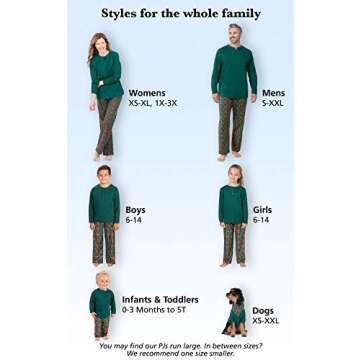 PajamaGram Matching Christmas PJs for Family, Christmas Tree Plaid, 6 Months Green