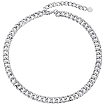 LILIE&WHTE Cuban Link Chain Necklace For Women Adjustable Chunky Jewelry