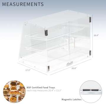 VIVO Acrylic Bakery Display Case - Stylish 3-Tier Pastry Holder
