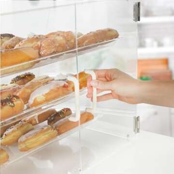 VIVO 3-Tier Acrylic Bakery Display Case with Removable Trays